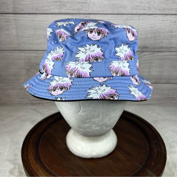 Hunter X Hunter Killua Bucket Hat Hypland Anime Blue  All Over Logo One Size - Picture 1 of 7